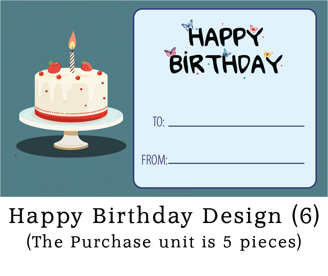 Happy Birthday Stickers 90mmx54mm