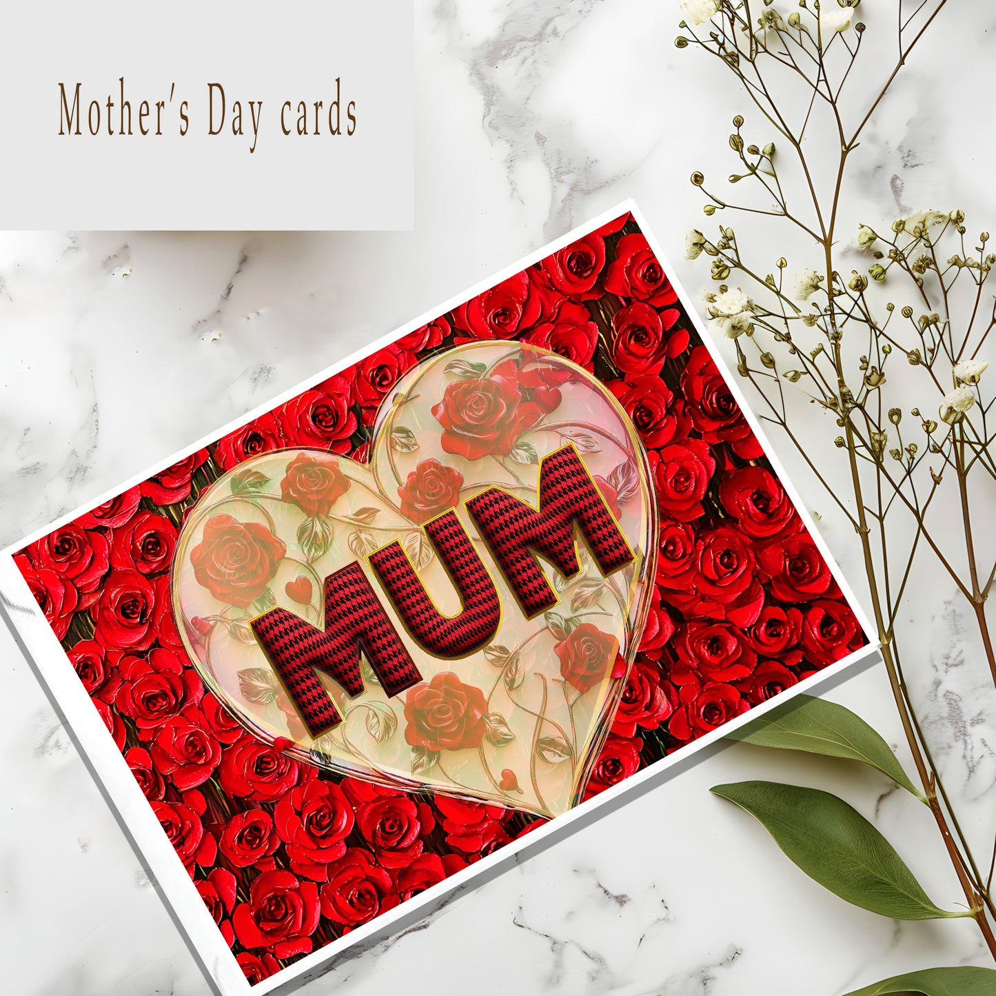 Red Roses Mother's Day Card