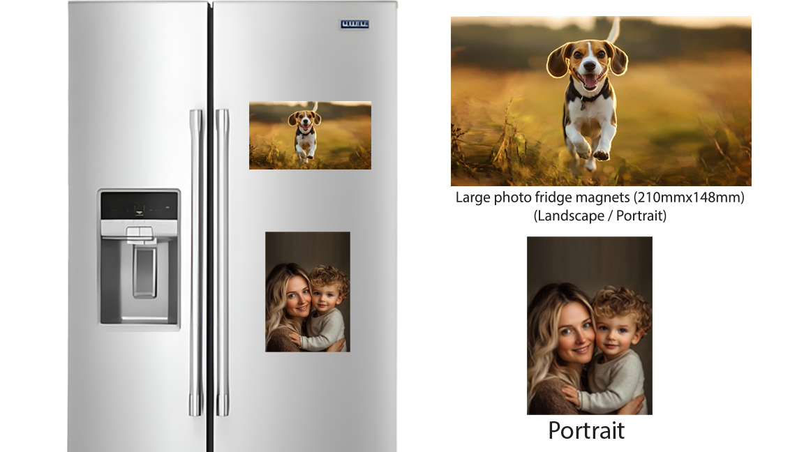 Personalised Large Photo Fridge Magnets A5 size (210x148mm)