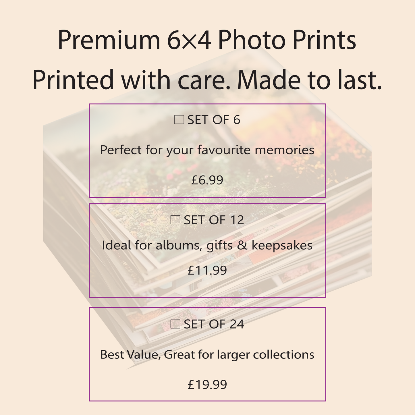Premium 6"x4" Photo Prints | Personalised Ultra Gloss Photo Prints | Free UK Delivery