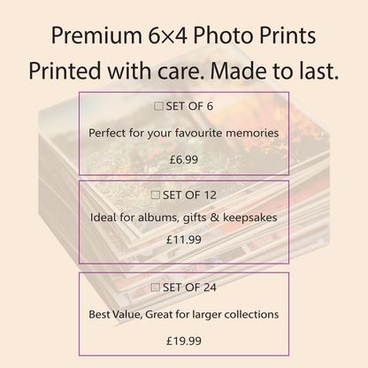 Premium 6"x4" Photo Prints | Personalised Ultra Gloss Photo Prints | Free UK Delivery