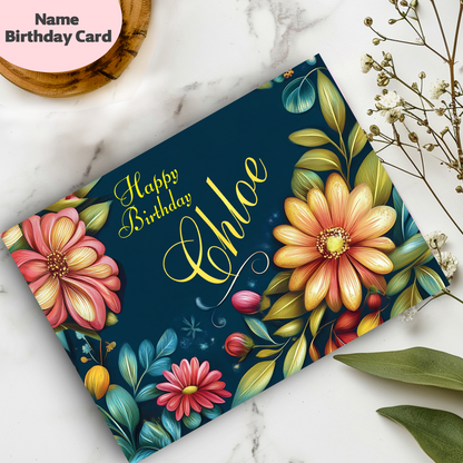 Personalized  Name Birthday Card | Custom Gift