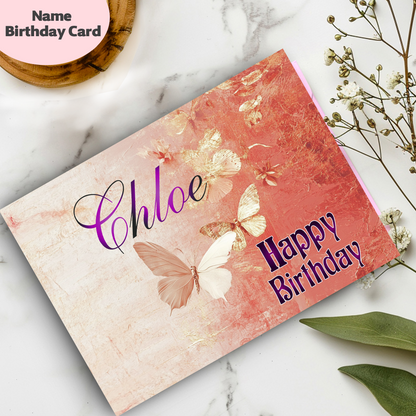 Personalized  Name Birthday Card | Custom Gift