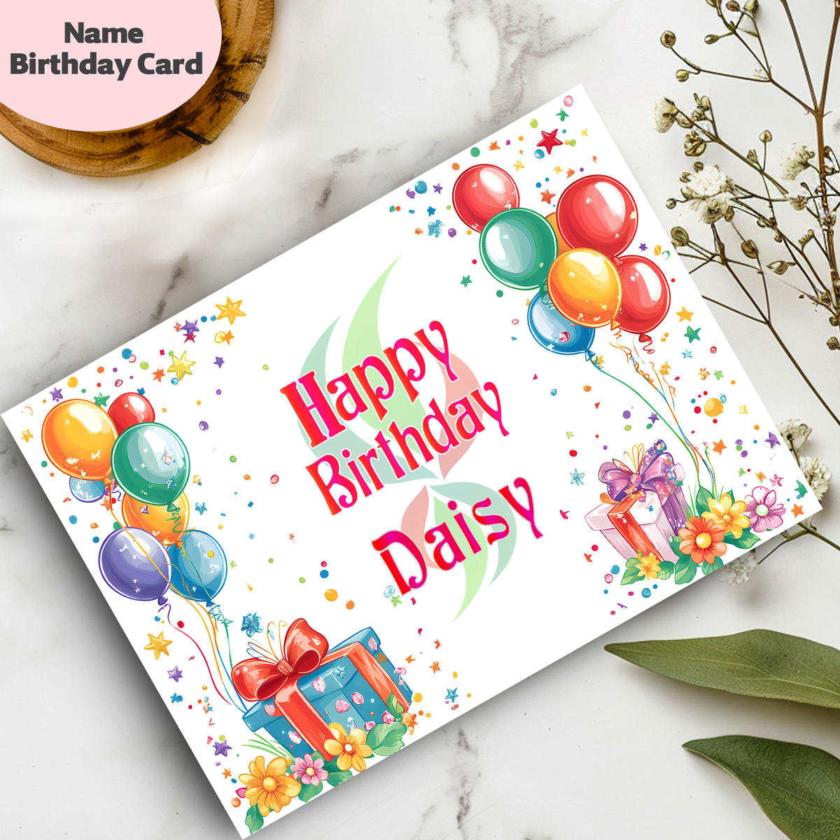Personalized  Name Birthday Card | Custom Gift