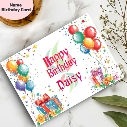 Personalized  Name Birthday Card | Custom Gift