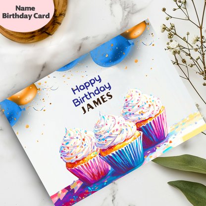 Personalized  Name Birthday Card | Custom Gift