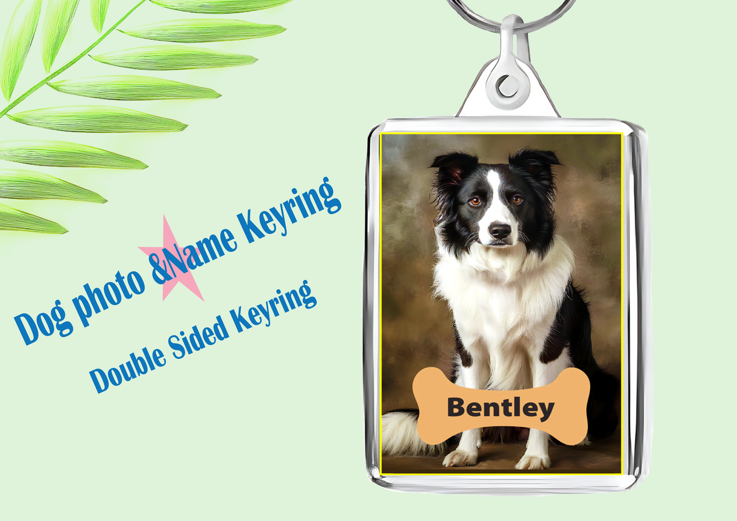 Personalised Dog Photo Acrylic Keyring | Custom Pet Name | Double-Sided | Free UK Delivery