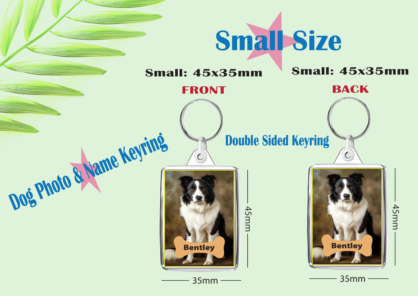 Personalised Dog Photo Acrylic Keyring | Custom Pet Name | Double-Sided | Free UK Delivery