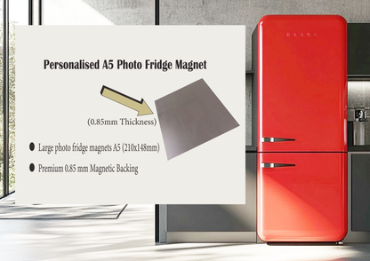 Premium Personalised A5 Photo Fridge Magnet | Custom Picture Print | Free UK Delivery
