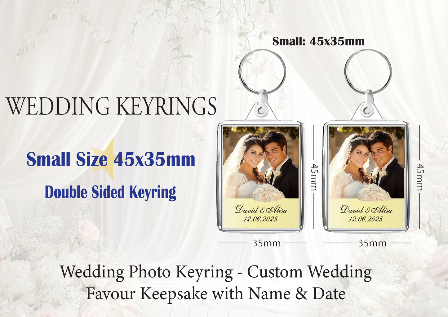 Personalised Wedding Photo with Names & Wedding Date | Double-Sided | Free UK Delivery