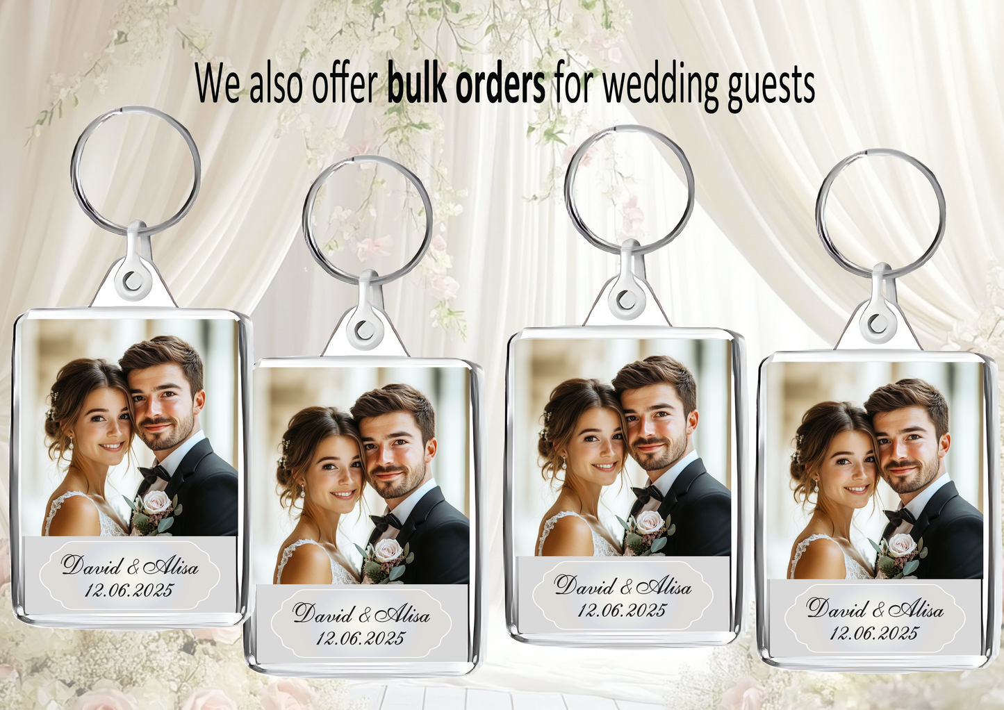 Personalised Wedding Photo with Names & Wedding Date | Double-Sided | Free UK Delivery