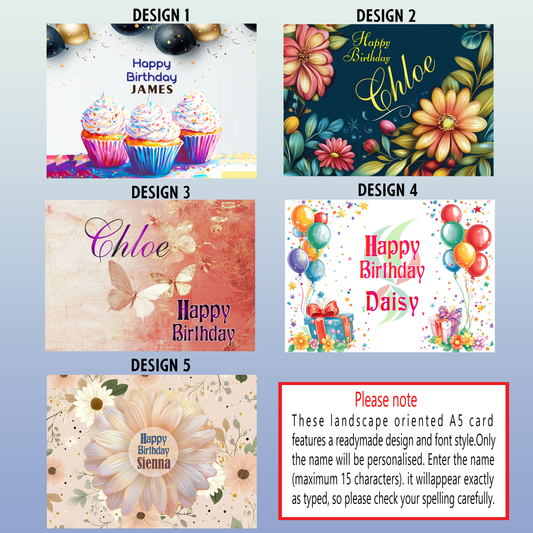 Personalized  Name Birthday Card | Custom Gift