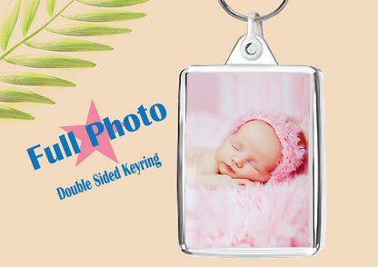 Personalised Double-Sided Acrylic Full Photo Keyring | Custom Picture | Two Sizes | Free UK Delivery