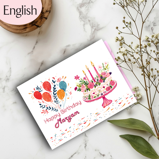 Personalized  Name Birthday Card | Custom Gift