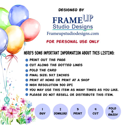 Printable Birthday Cards Bundle for Boys – Ages 6–10 | 5×7 Digital Download