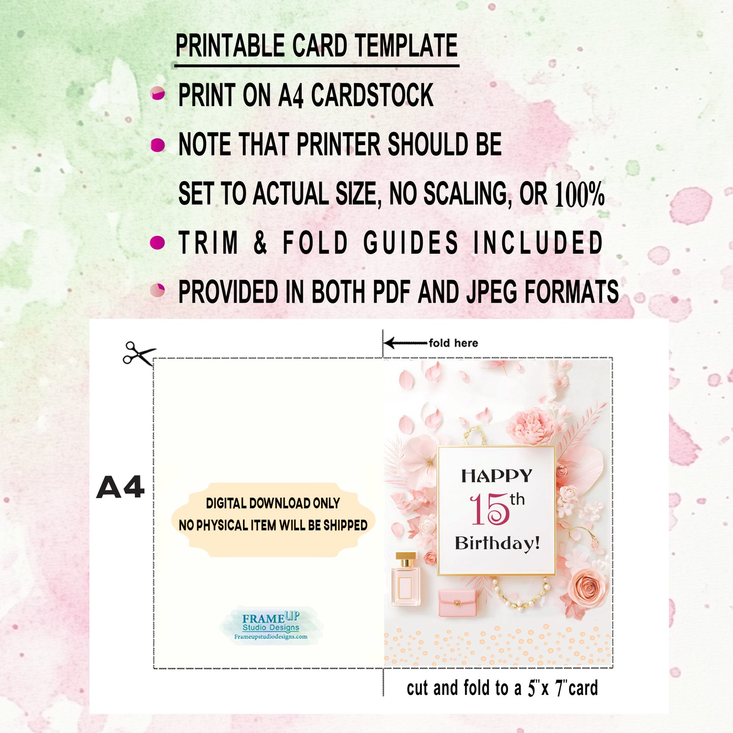 Girls Birthday Cards Bundle Ages 11–18 | Tween & Teen Printable Cards | Instant Download 5x7