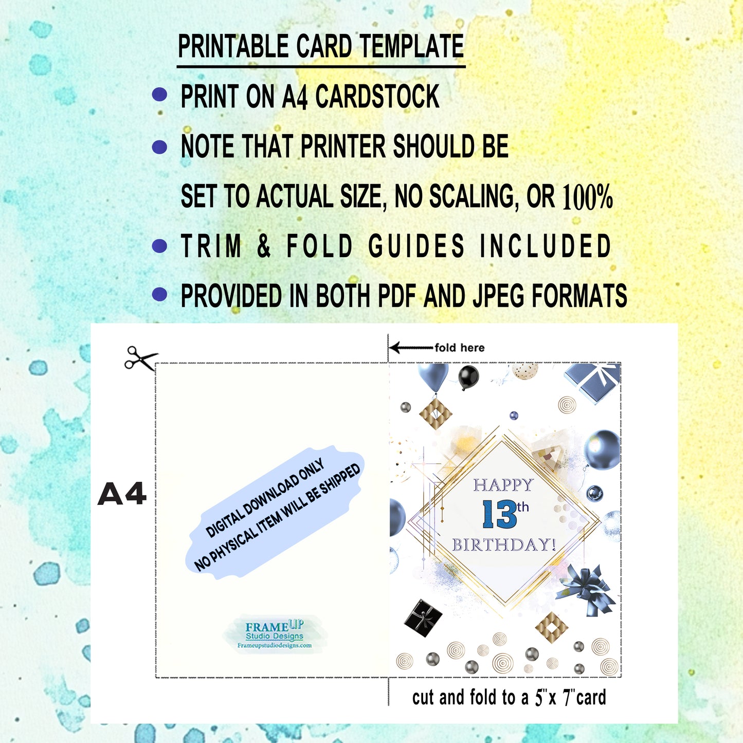 Teen Boy Birthday Cards Bundle 11-18 | Printable Birthday Card | Tween Boy Card | Instant Download | Digital Birthday Cards for Him